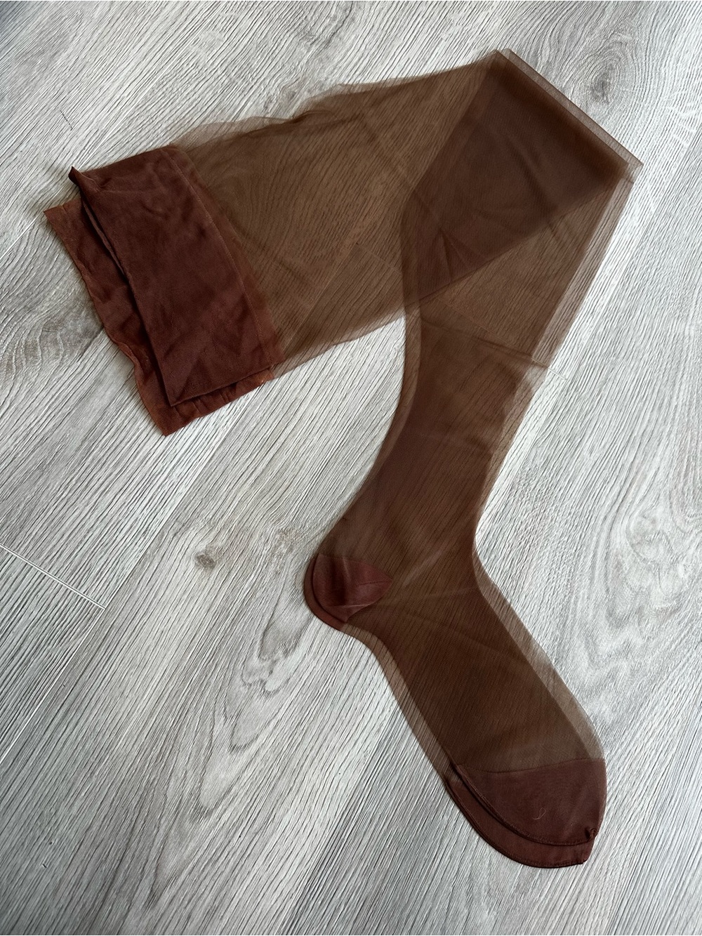 Senorita Mesh Stockings Sheer Nylon Made in New Zealand Mink Brown Vintage 60’s